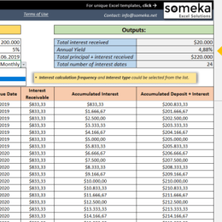 Savings interest calculator excel template account compound investment simple someka templates first review