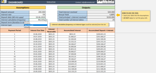 Savings interest calculator excel template account compound investment simple someka templates first review