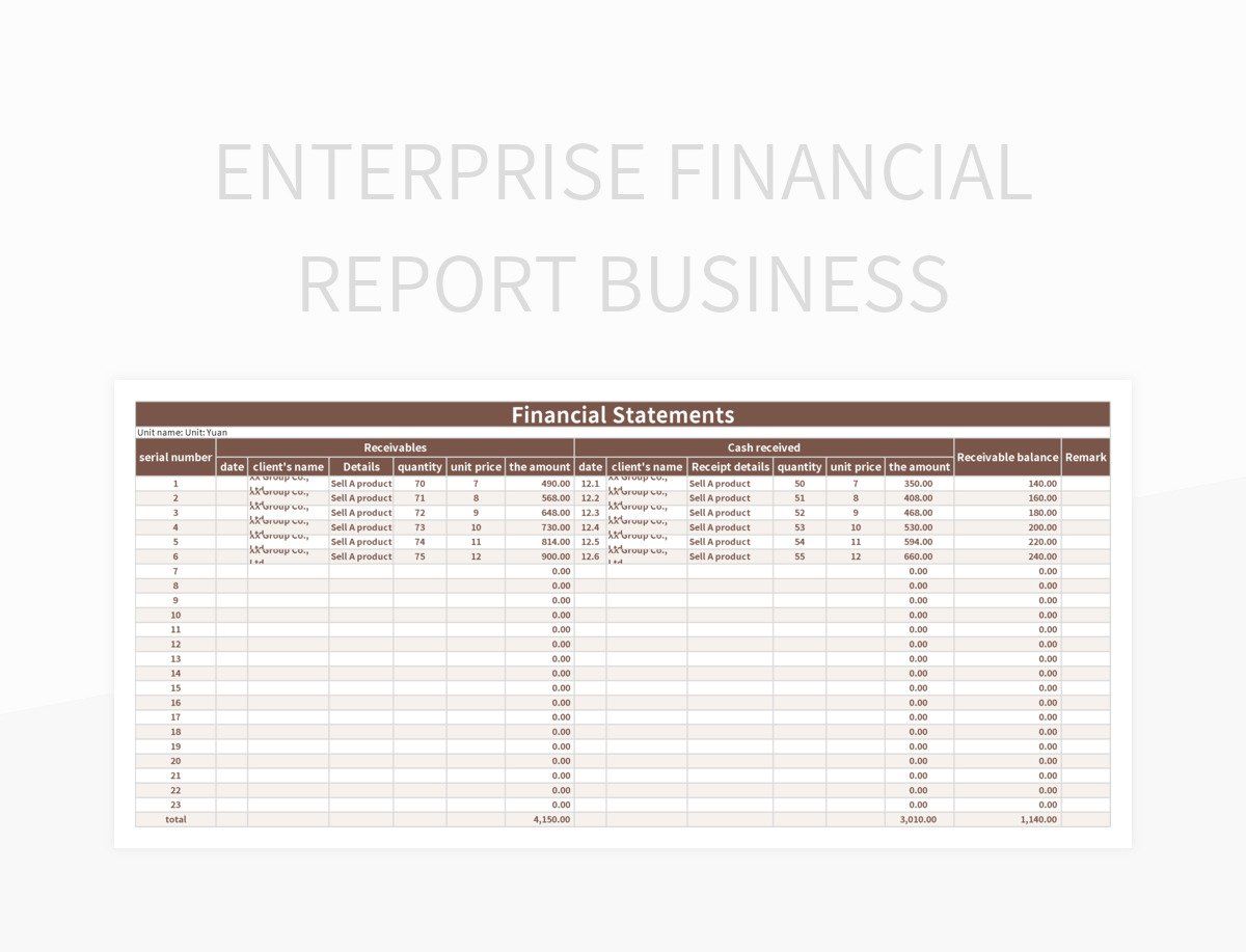 Financial report template sample examples excel word formats share Financial report template sample examples excel word formats share
