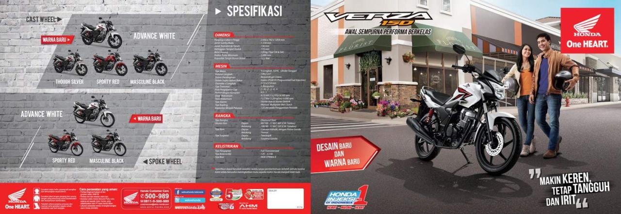 Brosur dan simulasi kredit motor Honda Verza terbaru