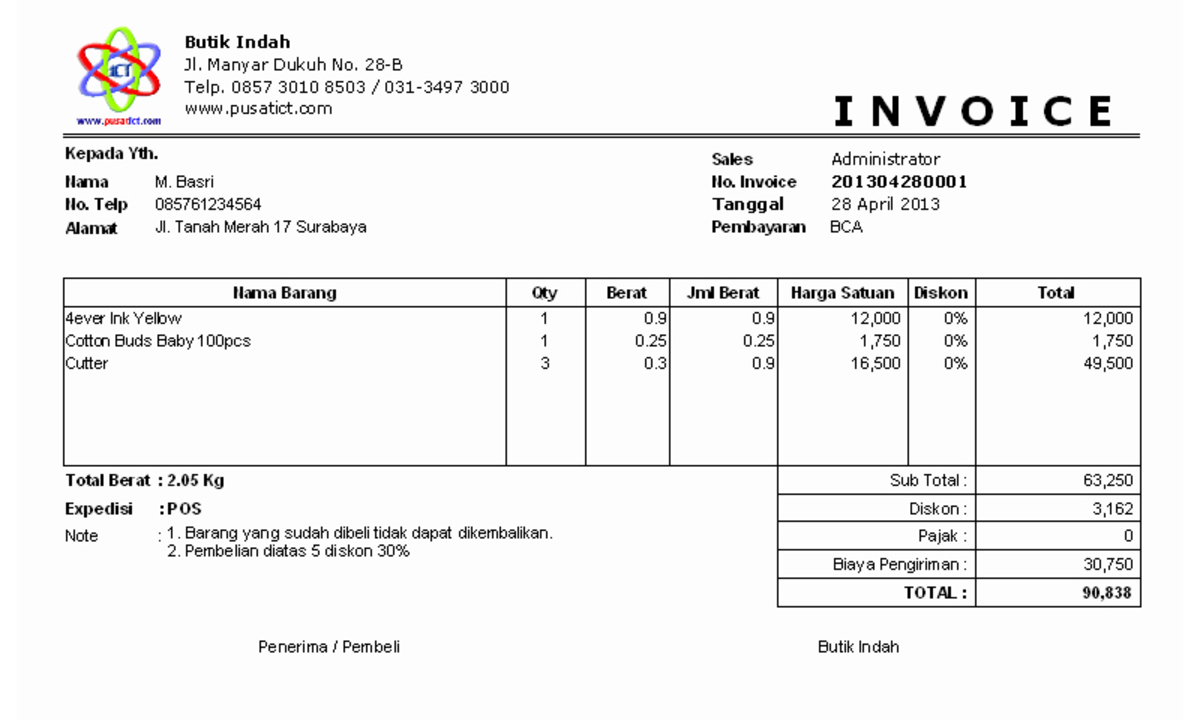 Download contoh surat tagihan kredit perusahaan besar