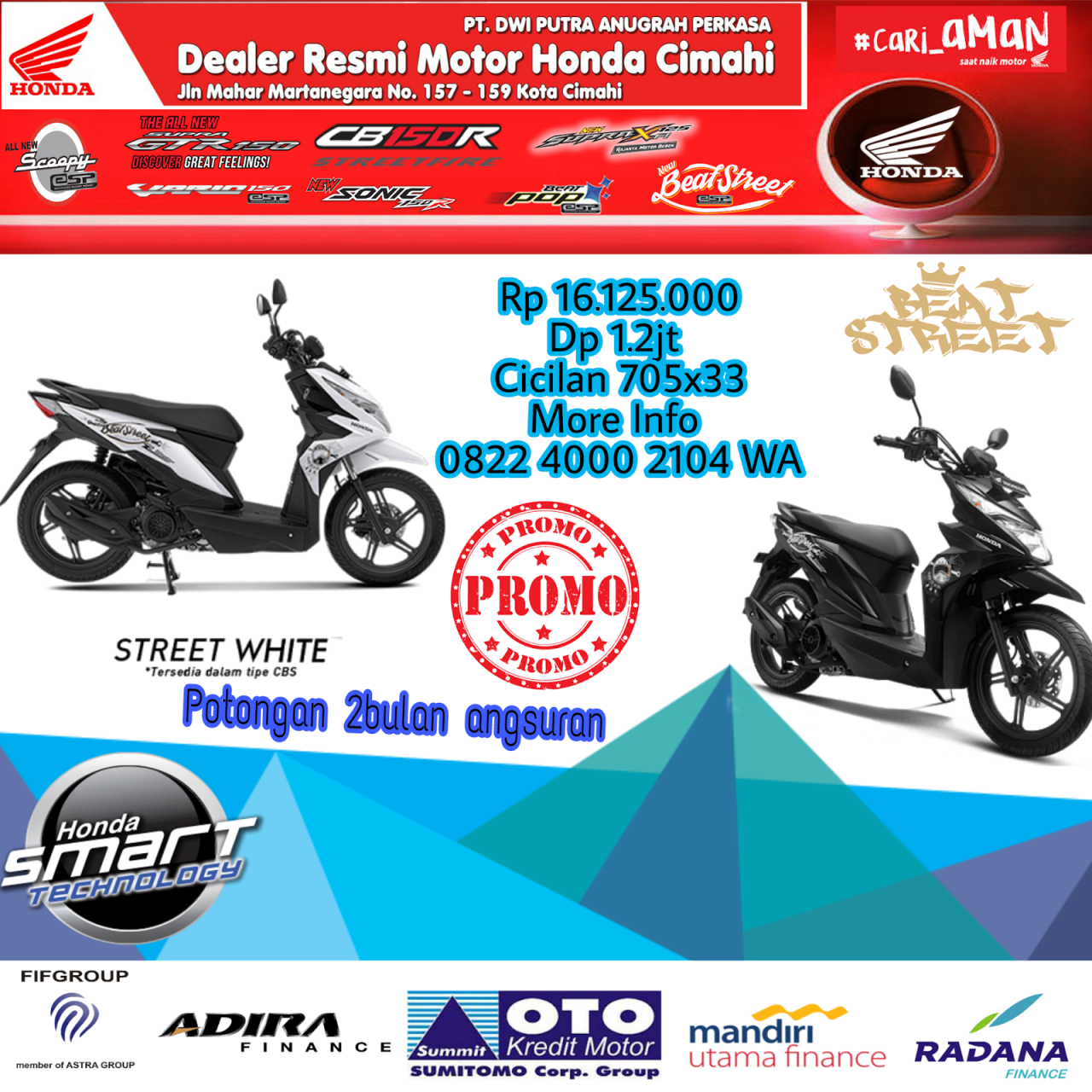 Simulasi kredit motor Honda Beat di Bandung