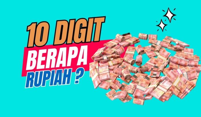 Berapa banyak angka nol pada nominal 10 juta rupiah