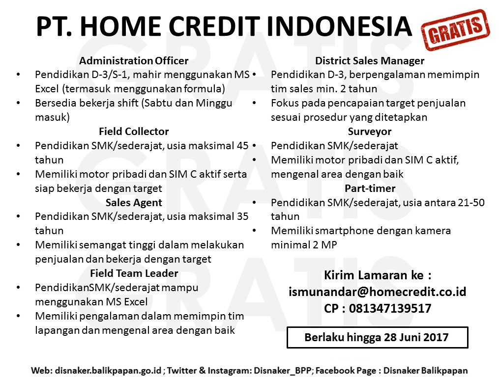 Persyaratan kredit motor Honda 2021 di PT Home Credit Indonesia